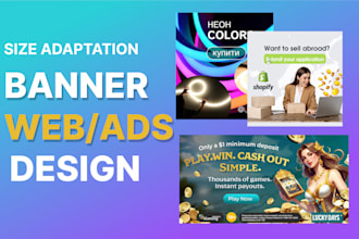 create modern web banners, ads and social media designs