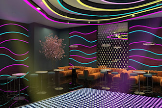 night club interior,shisha room,parking lot,vip lounge,dj area, furniture design