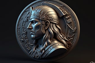 sculpt 3d coin model cnc design crypto bas relief  medallion 3d dxf file artcam