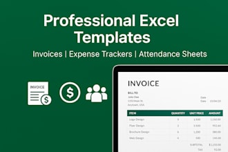 create excel invoice, expense, and attendance templates