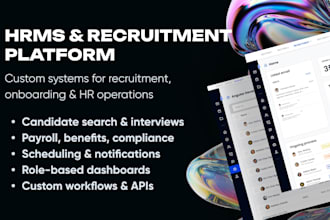 build recruitment CRM HR saas ats hiring platform custom hrms talent system