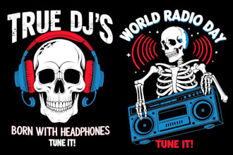 create music skull podcast radio station logo