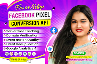 setup facebook pixel conversion API, fix meta pixel ga4 ecommerce tracking
