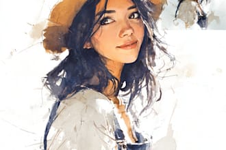 paint a family portrait into a digital watercolor painting