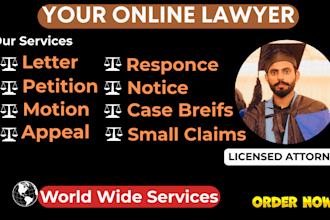 be your lawyer for legal letters petitions motions appeals notices