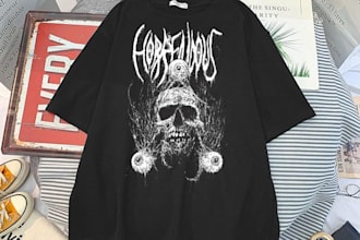 design awesome y2k streetwear skull gothic logo for you