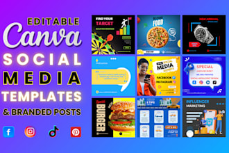 design editable canva social media templates and branded posts
