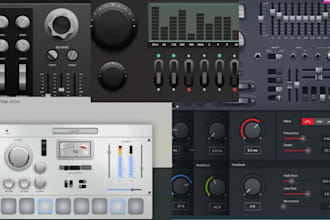 design gui kit, vst audio plugin interface and kontakt in figma