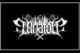 make death metal logo with texture and chrome effect