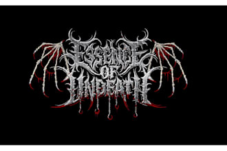 make death metal logo with texture and chrome effect
