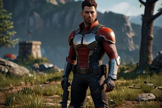 create 3d game trailer character model game environment for unity unreal engine