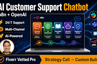 build an automated ai customer support chatbot in n8n for website slack or teams