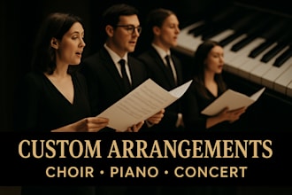 arrange, transcribe custom sheet music for choir piano accompaniment concert use