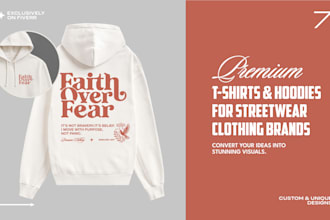 design premium graphic and typography hoodies and tshirt for your clothing brand