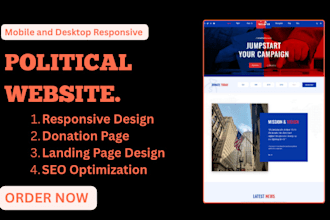 design political website, campaign website, election website political campaign