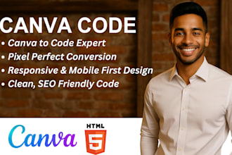 code your canva design into a responsive landing page