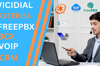 setup vicidial, asterisk, freepbx, 3cx, voip dialer with CRM integration