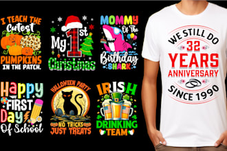 do t shirt design for birthday anniversary holiday and special events