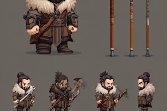 create a 2d character design and concept art for your game