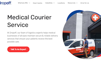 design a medical courier courier website logistic website for medical supplies