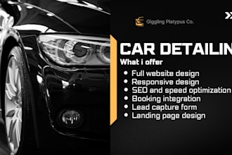 design car detailing website, car wash website auto detailing website