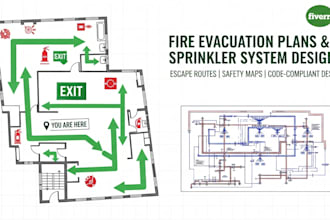 life safety plan fire emergency evacuation plan escape plan fire sprinkler