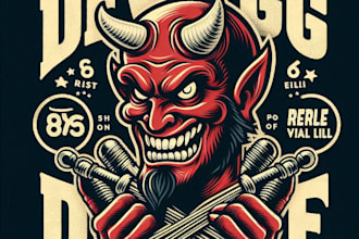 make a custom devil face mascot logo design
