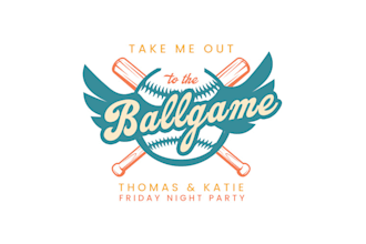 design baseball rehearsal party logo