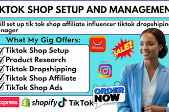 set up tik tok shop affiliate influencer tiktok dropshiping manager