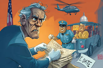 draw satire, editorial or political cartoons for you