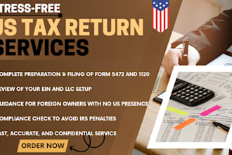 prepare and file irs form 5472 and 1120 for your foreign owned US llc