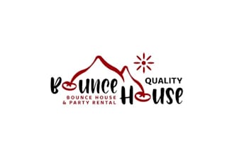 design inventive bounce house rental logo