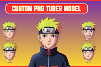 design pngtuber or png tuber chibi live 2d rigging vtuber model