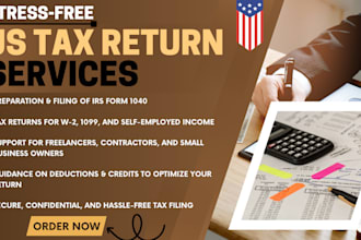 provide professional irs tax filing and preparation for 1040 US tax returns