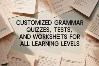 create customize english language, grammar, quizzes, tests, and worksheets