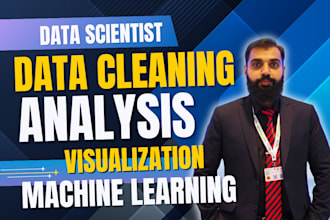 do data analysis, data cleaning, data visualization, and machine learning
