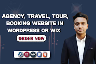 develop travel, business, agency website in wordpress or wix