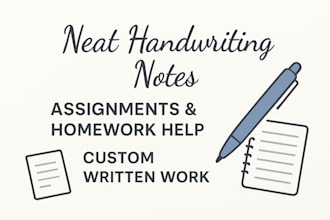 neat assigments and handwritten notes