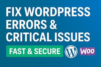 fix wordpress errors and critical issues fast