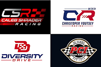 design car racing team and motorsports logo