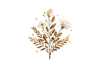 design boho hand drawn botanical feminine logo
