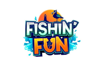 design elegant motivation fishing fun logo