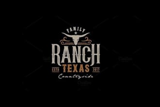 do vintage ranch, farm , western and cattle brand logo design