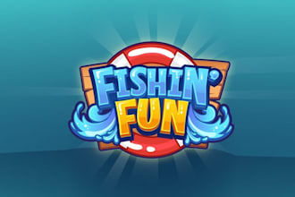 design professional fishing fun logo