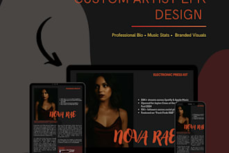 create a professional artist bio and 1 page epk