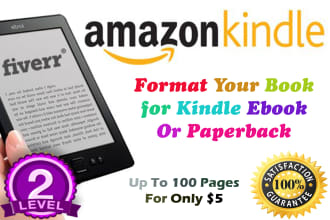 format your book for kindle ebook or paperback