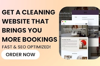 design house cleaning website for booking with cleaning service to boost busines