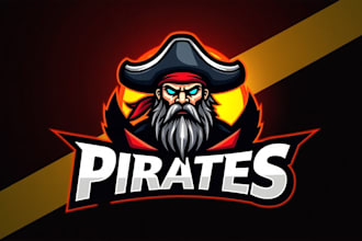design outstanding pirates ship mascot logo with unlimited revision
