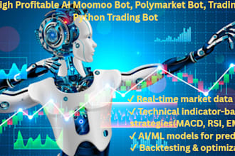 build profitable ai moomoo bot, polymarket bot, tradingview, python trading bot