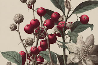 draw botanical illustration art for you